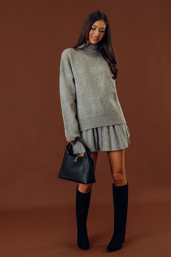 Central Park Stroll Knit Sweater in Grey Image - 2