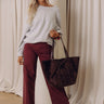 JUST USA Cecilia High Waist Straight Leg Jean in Maroon Image - 1