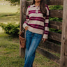 Cozy Haute Line Knit Sweater in Wine Image - 1