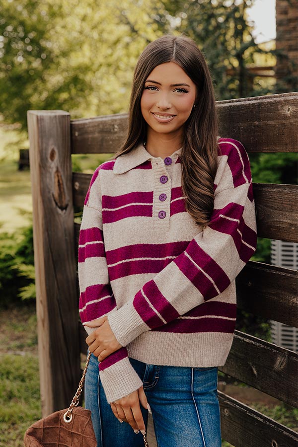 Cozy Haute Line Knit Sweater in Wine Image - 2