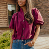 Remarkable Style Bubble Hem Top in Merlot Image - 1