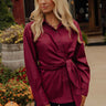 Pair With A Smile Side Tie Top in Merlot Image - 1