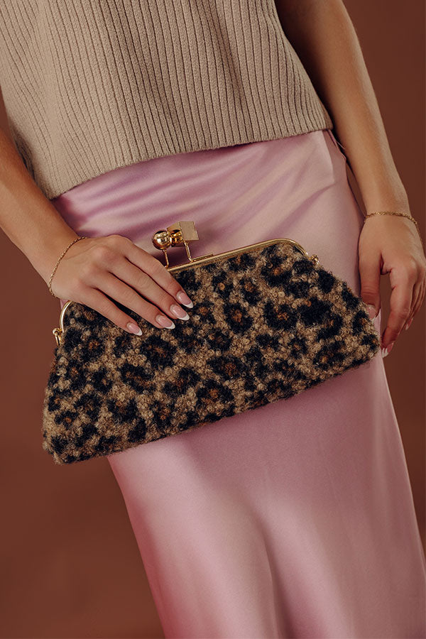 The Aurelia Leopard Sherpa Clutch