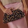 The Aurelia Leopard Sherpa Clutch Image - 1