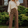 The Polly High Waist Wide Leg Pants in Chocolate Image - 1