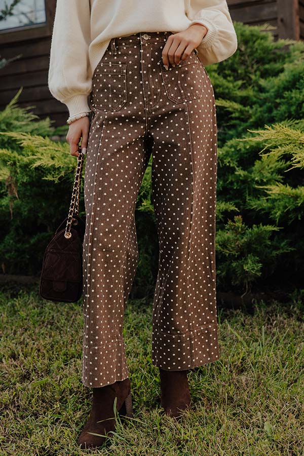 The Polly High Waist Wide Leg Pants in Chocolate Image - 2