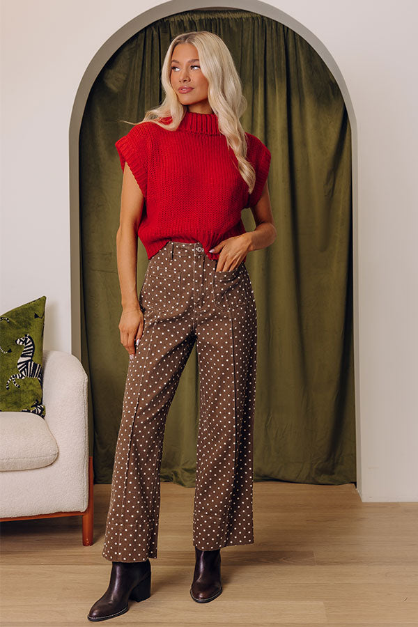 The Polly High Waist Wide Leg Pants in Chocolate Image - 1