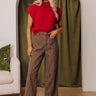 The Polly High Waist Wide Leg Pants in Chocolate Image - 1