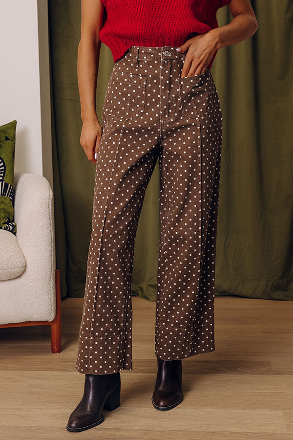 The Polly High Waist Wide Leg Pants in Chocolate Image - 2