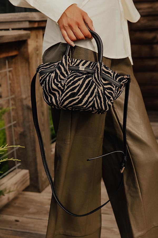 The Selena Woven Purse in Zebra Print Image - 2