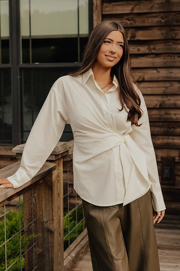 Pair With A Smile Side Tie Top in Cream Image - 1
