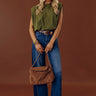 Material Girl Bubble Hem Top in Olive Image - 1