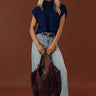 Coffee Shop Charm Knit Sweater Top in Navy Image - 1