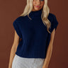 Coffee Shop Charm Knit Sweater Top in Navy Image - 1