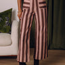 The Palmer High Waist Stripe Wide Leg Pants in Chocolate Image - 1