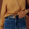 Casual Cues Faux Leather Belt in Black Image - 1