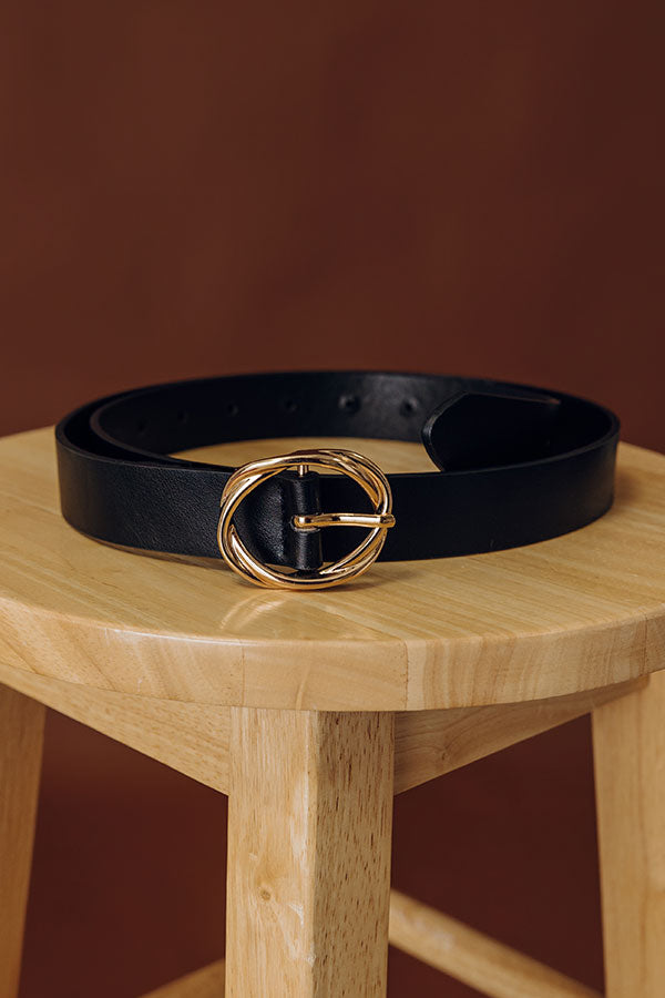 Chic Style Faux Leather Belt in Black Image - 1