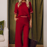 Getaway Plans Oversized Tee in Crimson Image - 1