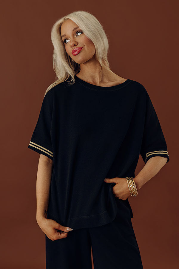 Getaway Plans Oversized Tee in Black Image - 2