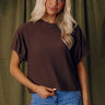 Chic Comforts Knit Top in Chocolate Image - 1