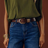 Classic Moment Faux Leather Belt in Dark Brown Image - 1