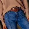 Fit Check Faux Leather Belt in Brown Image - 1