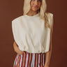 Material Girl Bubble Hem Top in Cream Image - 1