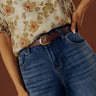 Casual Cues Faux Leather Belt in Dark Brown Image - 1
