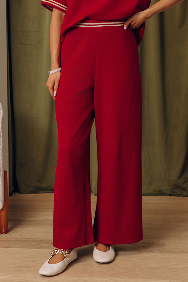 Getaway Plans High Waist Wide Leg Pants in Crimson Image - 1