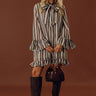 Grateful Life Stripe Front Tie Mini Dress Image - 1