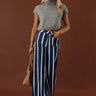 The Lindy High Waist Stripe Wide Leg Jeans in Dark Wash Image - 1