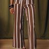 The Lindy High Waist Stripe Wide Leg Jeans in Chocolate Image - 1