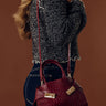 Fable Faux Leather Crocodile Embossed Purse in Merlot Image - 1