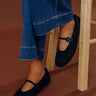 The Josie Faux Suede Flats in Black Image - 1