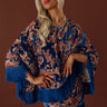 Posh Mode Floral Velvet Burnout Poncho Top Image - 1