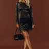 Evening Bliss Velvet Mini Dress in Deep Forest Image - 1