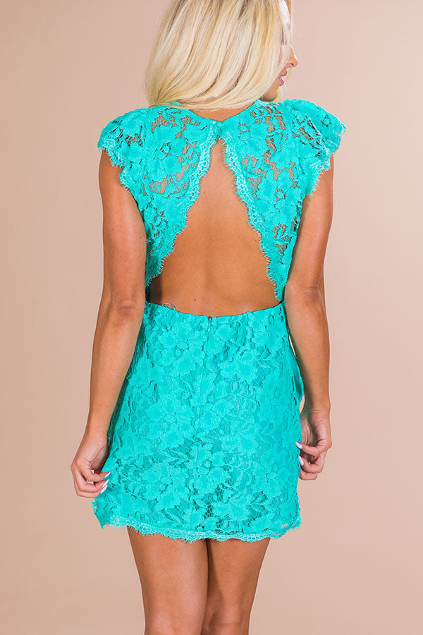 Queen's Lace Mini Dress in Ocean Wave Impressions Online Boutique Queen's Lace Mini Dress in Ocean Wave Impressions Online Boutique