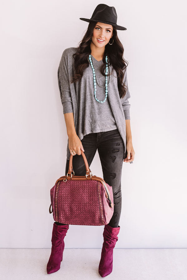 Sky's The Limit Tunic Sweater in Fog