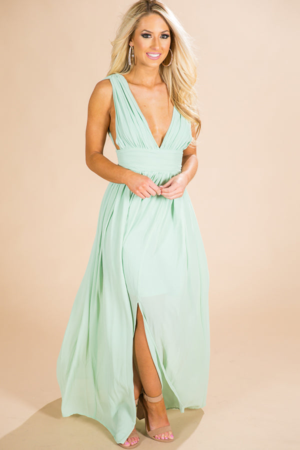 Soiree Ready Maxi Dress in Mint