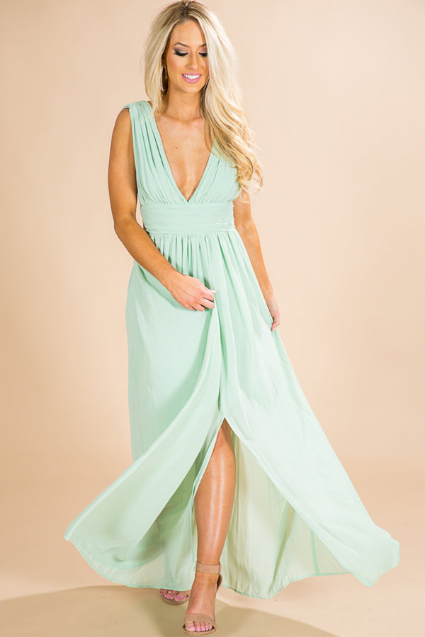 Soiree Ready Maxi Dress in Mint