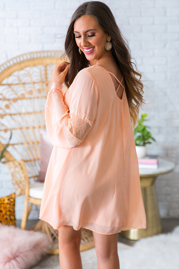 A Fairytale Ending Shift Dress in Peach A Fairytale Ending Shift Dress in Peach