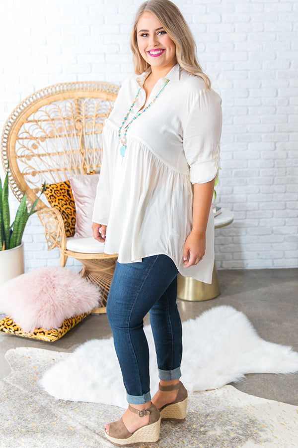 Backstage Beauty Babydoll Tunic in Ivory Image - 4