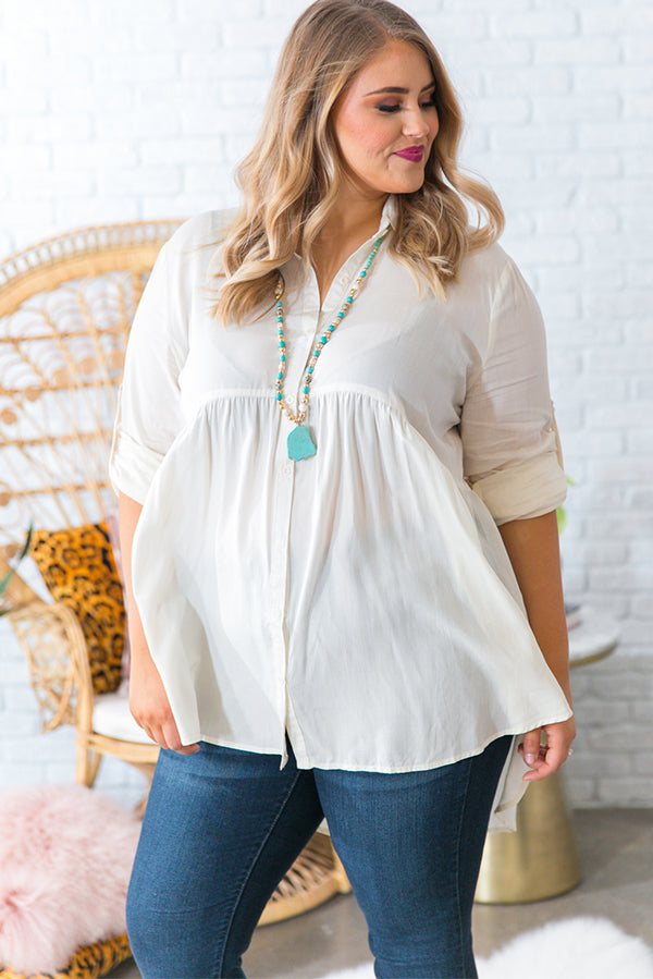 Backstage Beauty Babydoll Tunic in Ivory Image - 2