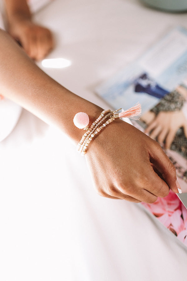 Street Chic Bracelet Set in Peach