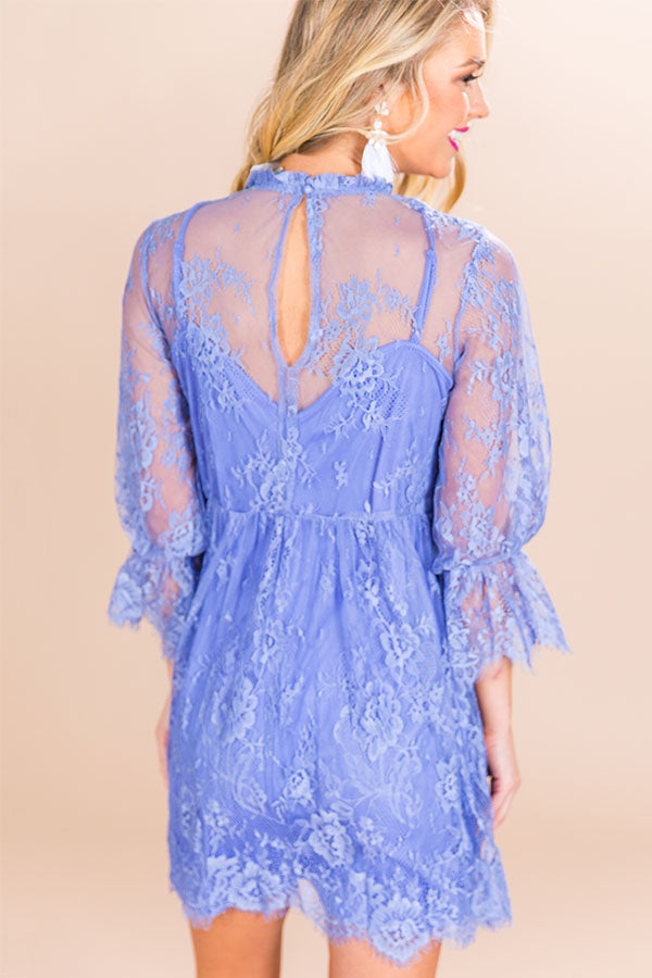 blue lace babydoll dress Lace & Beads tulle ruffle babydoll bodysuit mini dress in baby blue