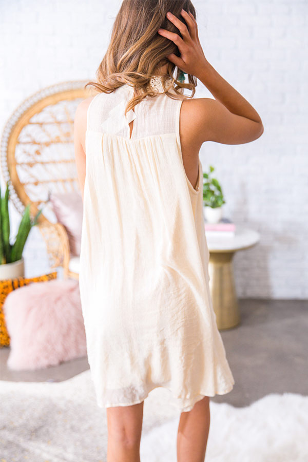 Something Borrowed Crochet Dress in Cream