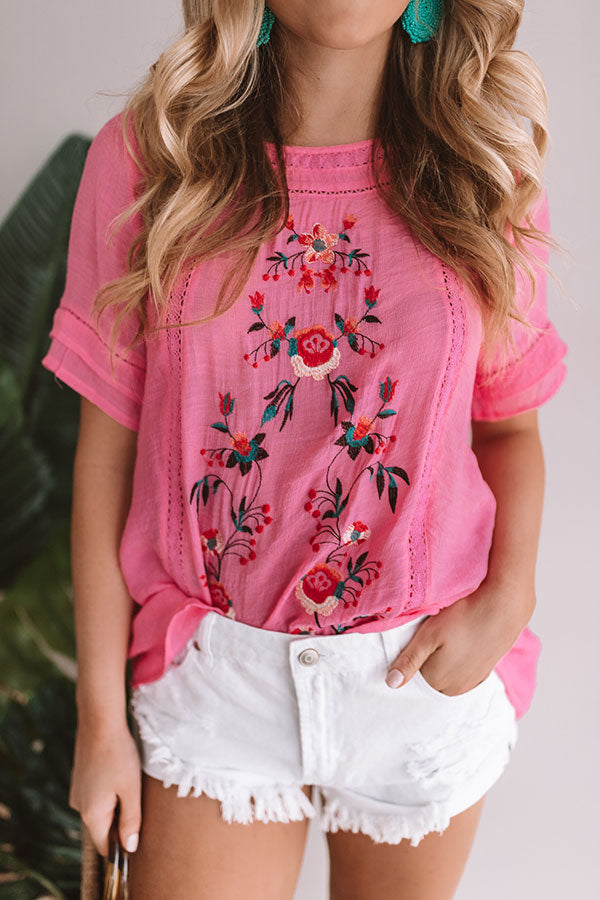 Meet Me In Paradise Shift Top In Pink