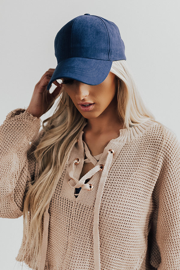 Hey Gorgeous Baseball Cap in Navy