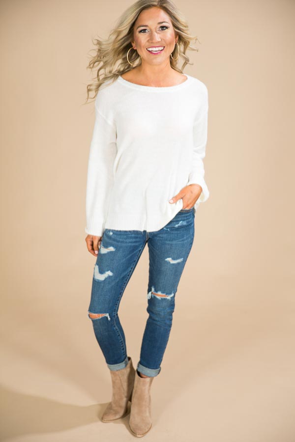 Cup Of Cozy Shift Sweater in Ivory