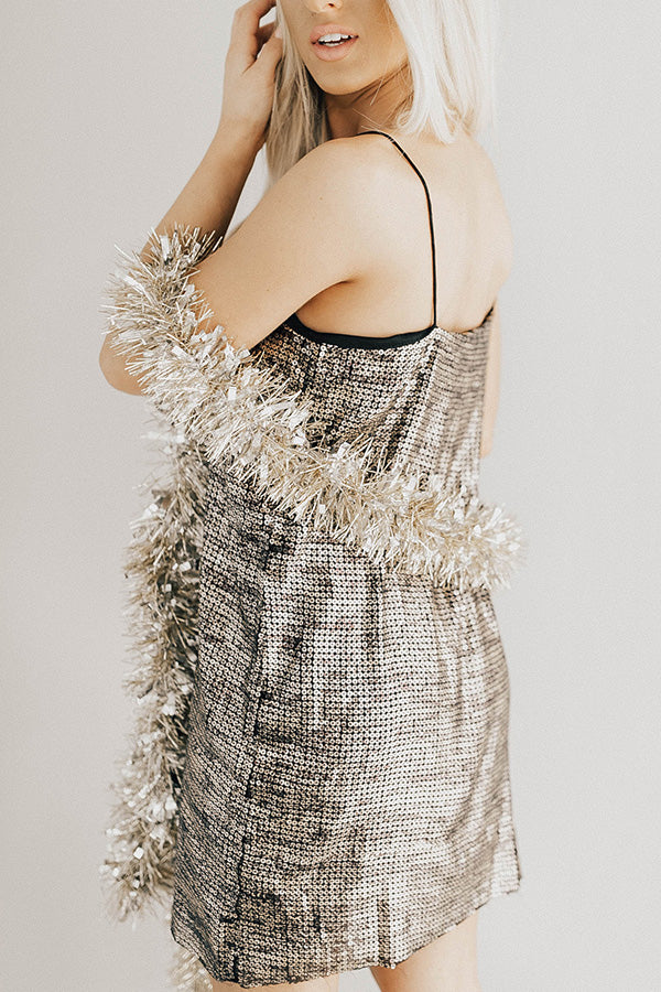 metallic sequin shift dress Hollywood Spritzer Sequin Shift Dress in Metallic